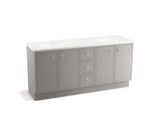 KOHLER K-99512-TK-1WT Jacquard 72" bathroom vanity cabinet with toe kick, 4 doors and 3 drawers