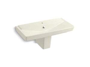 KOHLER 5148-1-0 Rêve 39" Semi-Pedestal Bathroom Sink With Single Faucet Hole in White