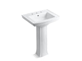 KOHLER 2359-8 Archer Pedestal bathroom sink with 8" widespread faucet holes