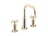 KOHLER K-14406-3 Purist Widespread bathroom sink faucet with cross handles, 1.2 gpm