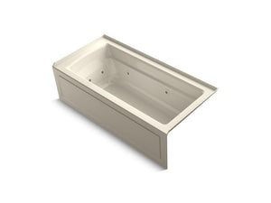 KOHLER K-1949-RAW-47 Archer 66" x 32" integral apron whirlpool with Bask heated surface, integral flange and right-hand drain