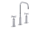 KOHLER K-14408-3 Purist Widespread bathroom sink faucet with cross handles, 1.2 gpm
