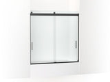 KOHLER K-706000-D3 Levity Sliding bath door, 62" H x 56-5/8 - 59-5/8" W, with 1/4" thick Frosted glass