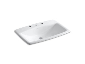 KOHLER K-2885-8-0 Drop-in bathroom sink with widespread faucet holes