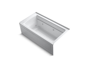 KOHLER K-1122-RA Archer 60" x 32" alcove whirlpool bath with integral apron, integral flange and right-hand drain
