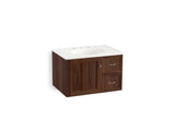 KOHLER K-99517-R-1WE Damask 30" wall-hung bathroom vanity cabinet with 1 door and 2 drawers on right