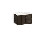 KOHLER K-99517-R-1WC Damask 30" wall-hung bathroom vanity cabinet with 1 door and 2 drawers on right