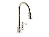 KOHLER K-99260 Artifacts Pull-down kitchen sink faucet with three-function sprayhead