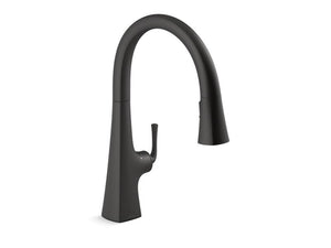 KOHLER K-22068 Graze Touchless pull-down kitchen sink faucet with three-function sprayhead