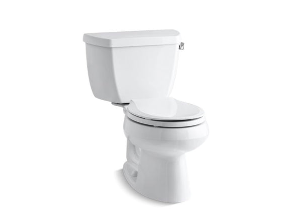 KOHLER K-3577-TR Wellworth Classic Two-piece round-front 1.28 gpf toilet with right-hand trip lever and tank cover locks