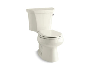 KOHLER K-3977-TR Wellworth Two-piece round-front 1.6 gpf toilet with right-hand trip lever and tank cover locks