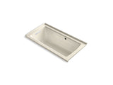 KOHLER K-1947-GHLW Archer 60" x 30" integral flange Heated BubbleMassage air bath with Bask heated surface and left-hand drain