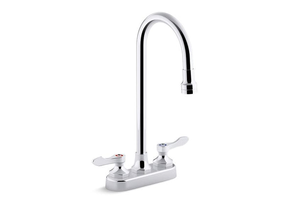 KOHLER K-400T70-4ANL Triton Bowe 0.5 gpm centerset bathroom sink faucet with laminar flow, gooseneck spout and lever handles, drain not included