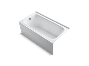 KOHLER K-1150-LAW Bancroft 60" x 32" alcove bath with Bask heated surface, integral apron, and left-hand drain