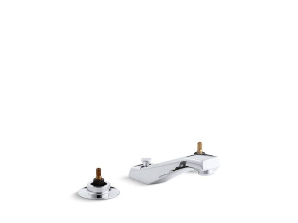 KOHLER 7471-K-CP Triton Widespread Commercial Bathroom Sink Base Faucet With Pop-Up Drain And Rigid Cross Connections, Requires Handles in Polished Chrome