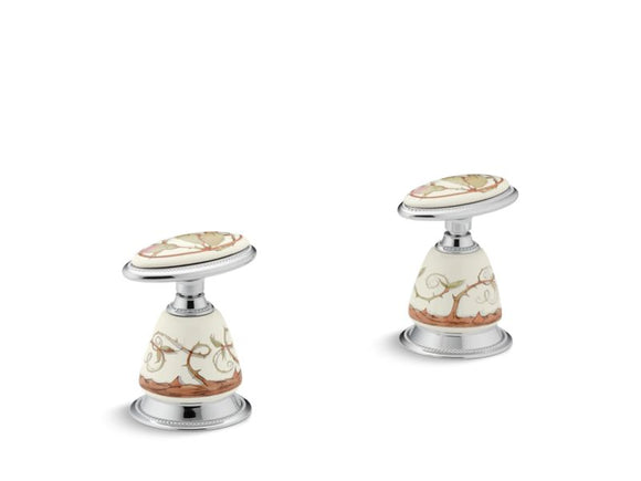 KOHLER K-260-BR Briar Rose Antique Ceramic handle insets and skirts for bath faucets