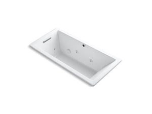 KOHLER K-1822-H2-0 Underscore Rectangle 66" x 32" drop-in whirlpool with heater without jet trim