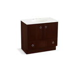KOHLER K-99506-TK-1WG Jacquard 36" bathroom vanity cabinet with toe kick, 2 doors and 1 drawer