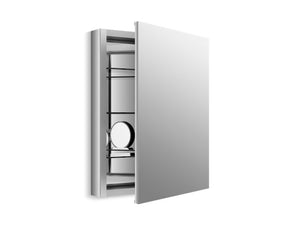 KOHLER K-99007-SCF Verdera 24" W x 30" H aluminum medicine cabinet with adjustable flip-out flat mirror