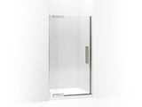 KOHLER 705715-L-NX Purist Pivot Shower Door, 72-1/4" H X 39-1/4 - 41-3/4" W, With 1/2" Thick Crystal Clear Glass in Brushed Nickel Anodized