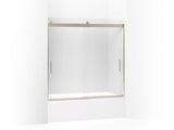KOHLER K-706002-D3 Levity Sliding bath door, 59-3/4" H x 56-5/8 - 59-5/8" W, with 1/4" thick Frosted glass