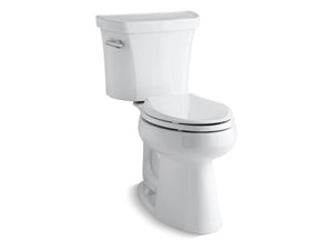 KOHLER 3889-T-0 Highline Comfort Height Two-Piece Elongated 1.28 Gpf Chair Height Toilet With Tank Cover Locks And 10" Rough-In in White