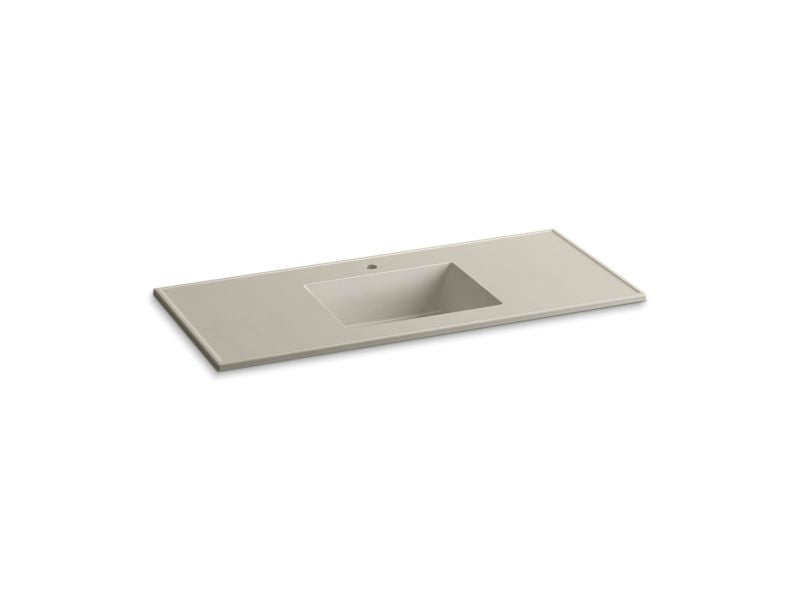 Ceramic Impressions 49 in. Vanity Top with Basin in White Impressions