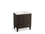 KOHLER K-99529-LG-1WC Poplin 30" bathroom vanity cabinet with legs, 2 doors and 1 drawer