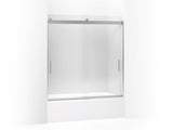 KOHLER K-706003-L-NX Levity Sliding bath door, 62" H x 56-5/8" - 59-5/8" W, with 3/8" thick Crystal Clear glass and blade handles