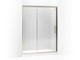 KOHLER 705824-L-NX Lattis Pivot Shower Door, 76" H X 57 - 60" W, With 3/8" Thick Crystal Clear Glass in Brushed Nickel