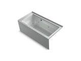 KOHLER K-1947-RAW Archer 60" x 30" alcove whirlpool bath with Bask heated surface, integral apron, integral flange, and right-hand drain