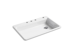 KOHLER K-8689-4 Riverby 33" top-mount single-bowl kitchen sink