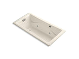 KOHLER K-865-GCBN-47 Tea-for-Two 72" x 36" drop-in BubbleMassage air bath with Vibrant Brushed Nickel airjet finish and chromatherapy