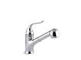 KOHLER 15160-CP Coralais Single-Hole Or Three-Hole Kitchen Sink Faucet With Pull-Out Matching Color Sprayhead, 9" Spout Reach And Lever Handle in Polished Chrome