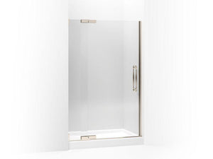 KOHLER 705728-L-SHP Finial Pivot Shower Door, 72-1/4" H X 45-1/4 - 47-3/4" W, With 3/8" Thick Crystal Clear Glass in Bright Polished Silver