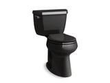 KOHLER 5296-7 Highline Classic Comfort Height Two-Piece Round-Front 1.28 Gpf Chair Height Toilet in Black