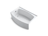 KOHLER K-1100-LAW Expanse 60" x 32" curved alcove bath with Bask heated surface and left-hand drain