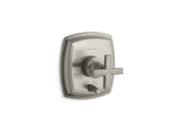KOHLER T98759-3-BN Margaux Rite-Temp(R) Pressure-Balancing Valve Trim With Push-Button Diverter And Cross Handles, Valve Not Included in Vibrant Brushed Nickel