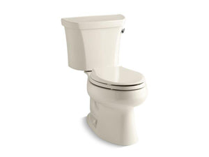 KOHLER 3978-RA-47 Wellworth Two-Piece Elongated 1.6 Gpf Toilet With Right-Hand Trip Lever in Almond