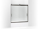 KOHLER K-706163-L Levity Sliding bath door, 62" H x 56-5/8 - 59-5/8" W, with 5/16" thick Crystal Clear glass