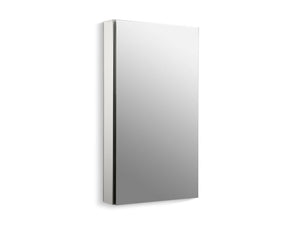 KOHLER K-2918-PG Catalan 20-1/8" W x 36-1/8" H aluminum single-door medicine cabinet with 107 degree hinge