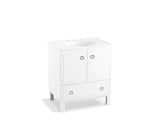 KOHLER K-99503-LG-1WA Jacquard 30" bathroom vanity cabinet with furniture legs, 2 doors and 1 drawer