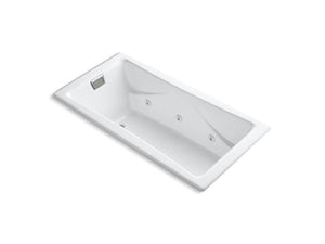 KOHLER K-865-HD-0 Tea-for-Two 72" x 36" drop-in whirlpool with reversible drain, custom pump location and heater without trim