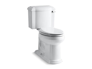 KOHLER 3837-RA-0 Devonshire Comfort Height Two-Piece Elongated 1.28 Gpf Chair Height Toilet With Right-Hand Trip Lever in White