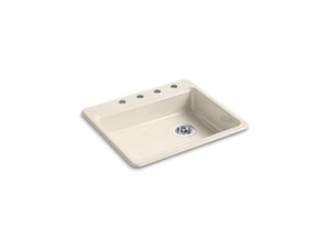 KOHLER K-5479-4-47 Riverby 25" x 22" x 5-7/8" top-mount single-bowl kitchen sink