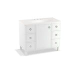 KOHLER K-99564-LG-1WA Jacquard 42" bathroom vanity cabinet with furniture legs, 1 door and 6 drawers
