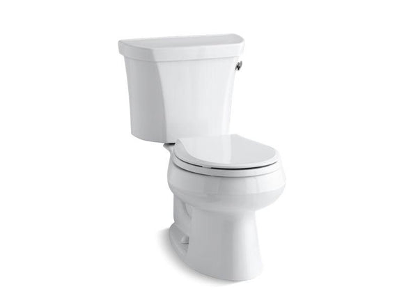 KOHLER 3997-UR-0 Wellworth Two-Piece Round-Front 1.28 Gpf Toilet With Right-Hand Trip Lever And Insulated Tank in White