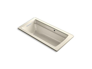 KOHLER K-1948-W1-47 Archer 66" x 32" drop-in bath with Bask heated surface and reversible drain