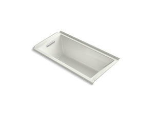 KOHLER K-1167-GVL-0 Underscore Rectangle 60" x 30" integral flange VibrAcoustic + BubbleMassage(TM) Air Bath with left-hand drain