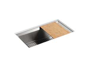 KOHLER 3158-NA Poise 33" X 18" X 9-3/4" Undermount Single-Bowl Kitchen Sink With Cutting Board And Rack